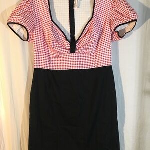 Pin Up Girl Clothing X Deadly Dames Red Gingham and Black Dress. Size XL.